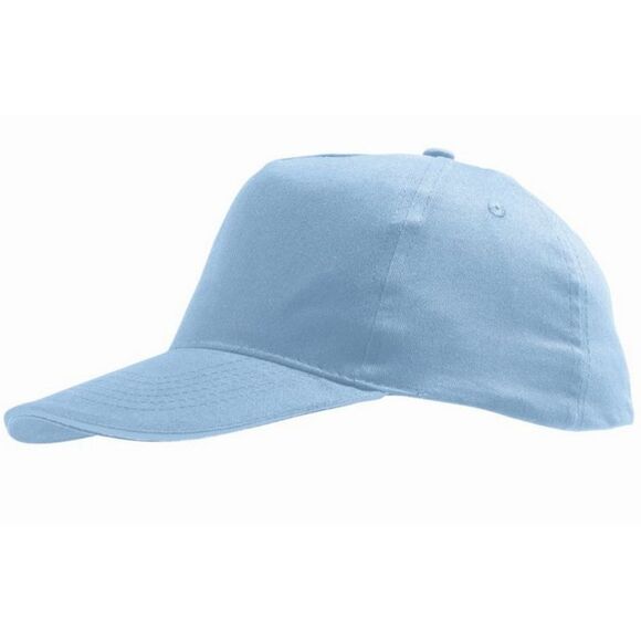 SOLS Unisex Sunny 5 Panel Baseball Cap / Sky Blue - Picture 2 of 4